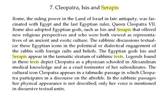 Cleopatra. Isis, & Serapis, Rivka Ulmer.JPG